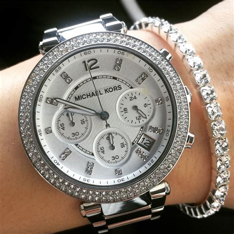 michael kors mercer watch silver|Michael Kors Watch silver women's.